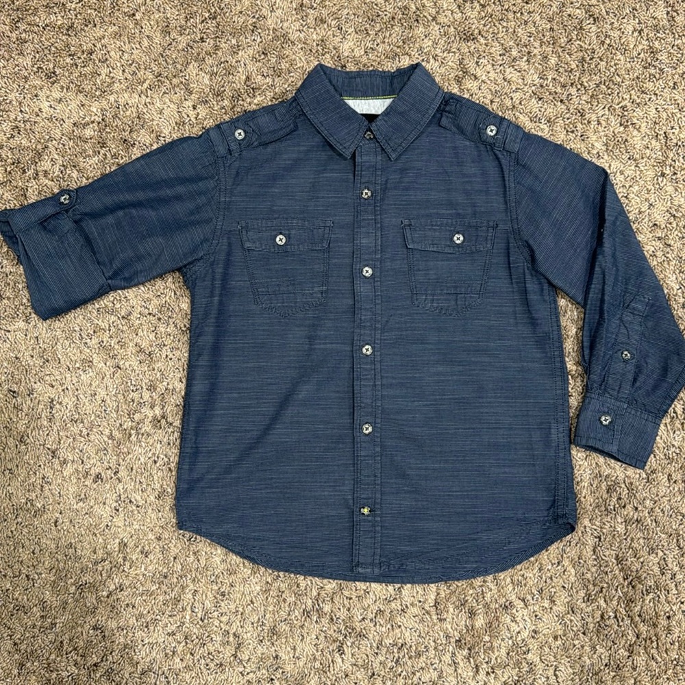 Calvin Klein Jeans Boys Blue Dress Shirt Size 8